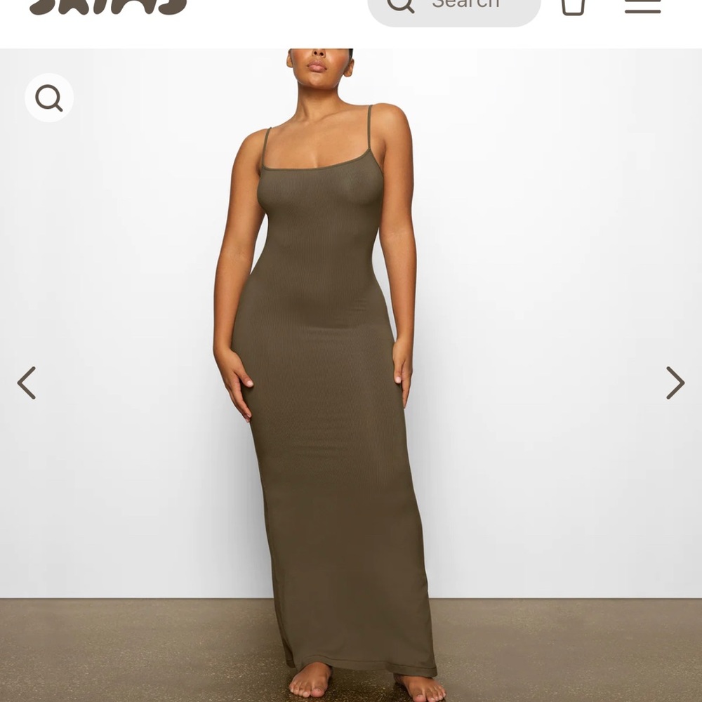 SKIMS Soft Lounge Dress ARMY XS